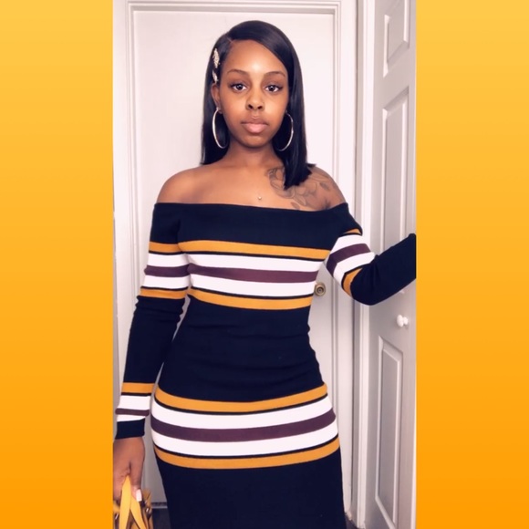 Midi striped sweater dress - Picture 1 of 2